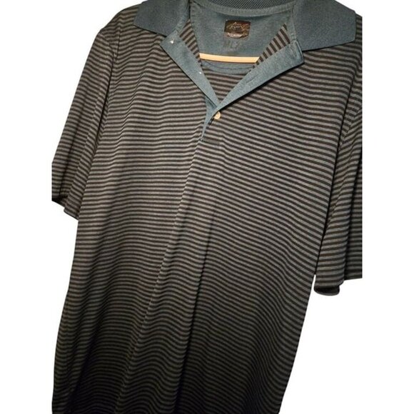 Greg Norman Polo Shirt Men’s M Play Dry Green Striped Collared Golf Activewear - Picture 4 of 5